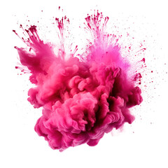 Pink holi paint color powder Illustration AI Generative.