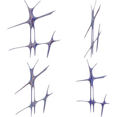 Abstract Iridescent Tribal Futuristic Render 3D Shape Contemporary Digital Asset