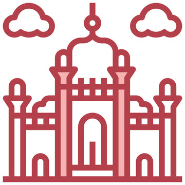 recommend clip art: BADSHAHI MOSQUE line icon,linear,outline,graphic,illustration