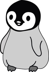 Little cute penguin vector illustration for kids