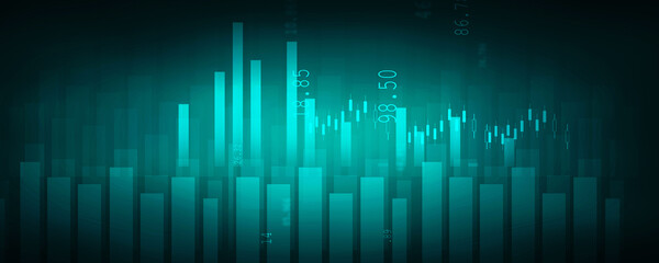 2d rendering Stock market online business concept. business Graph 