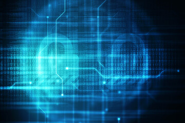 2d illustration Abstract futuristic electronic circuit technology background