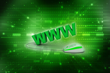 3d rendering WWW connected mouse
