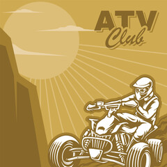 ATV sport club illustration vector graphic premium