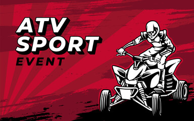 poster of ATV sport illustration vector graphic premium