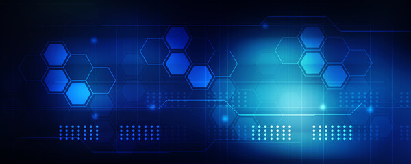 2d illustration Abstract futuristic electronic circuit technology background