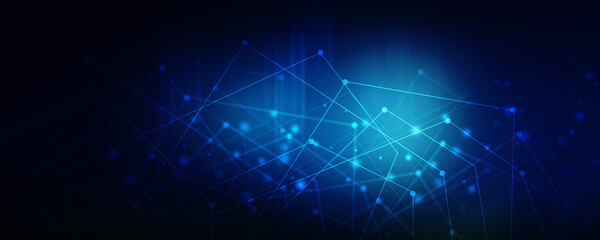 2d illustration Abstract futuristic electronic circuit technology background