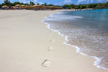 Mullet bay beach in St. Maarten, Netherlands