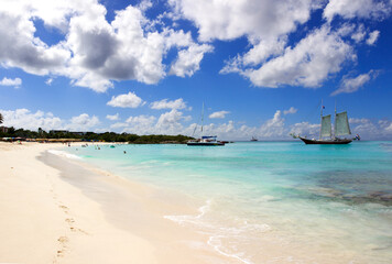 Mullet bay beach in St. Maarten, Netherlands