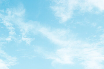Naklejka na ściany i meble Blue light sky with white clouds, texture