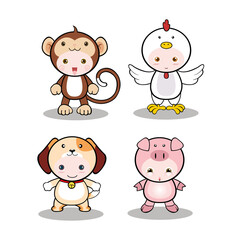 vector design a cute zodiac cartoon style to be easy to remember.