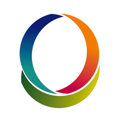 Colored Logo of a worn O