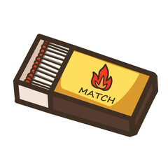 box of matches,matches, camping, cartoon, cute