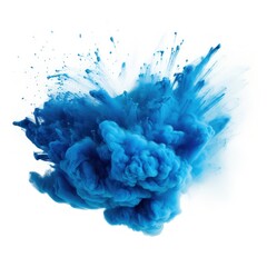 Blue holi paint color powder Illustration AI Generative.