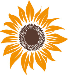 Vector icon logo capturing the essence of a perfectly ripe sunflower bloom