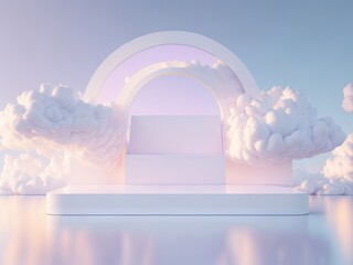 white display podium for luxury product banner. ai generative