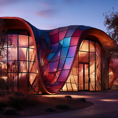 Facade greenhouse mixed zaha architecture biomorphic picture AI Generated Art