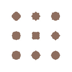 Collection of oriental style islamic label. Modern geometric shape and oriental graphic design elements.