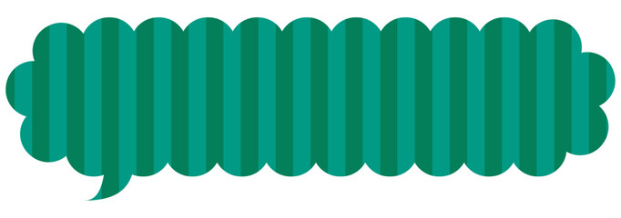 吹き出しのイラスト11【ストライプ柄（緑）】