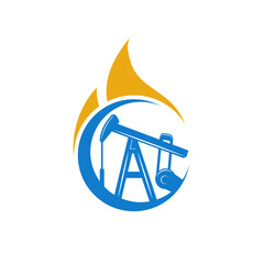 Logo Oil & Gas Pipeline Construction Industry vector. 	
