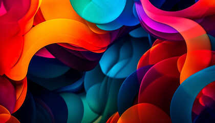 Liquid wave pattern in vibrant multi colors generated by AI