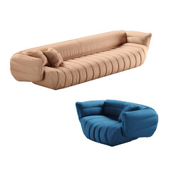 isolated furnitures in white background studio style from different categories like pouf, sofa, chair, armchair etc.