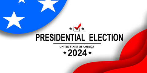 American flag and a red circle on November 5 Presidential Election Day 2024 