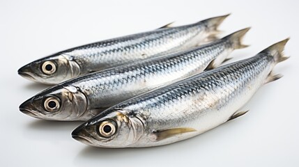 Fototapeta premium raw sardines isolated on white background