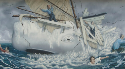 Painting of Moby Dick - obrazy, fototapety, plakaty