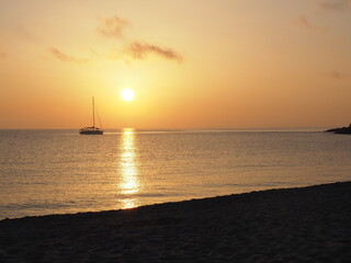 beautiful sunrise at the beach of mallorca in spain