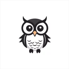 Fototapete Eulen-Cartoons owl logo, cute owl logo vector