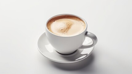 Cup of coffee on white background. AI generated.