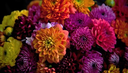 A bunch of blossoming flowers. Generative AI