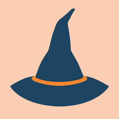 halloween witch hat vector in minimal style