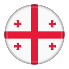 Obraz premium Georgia flag button 3d illustration with clipping path
