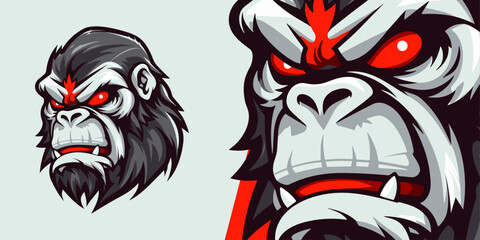 Dominant Gorilla Logo Mascot: Captivating Illustration for Competitive Sports Teams