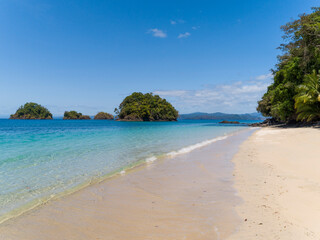 Canales de Afuera island beach, Coiba National Park, Panama, Central America - stock photo