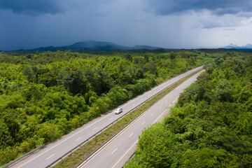 Top view expressway of Laos