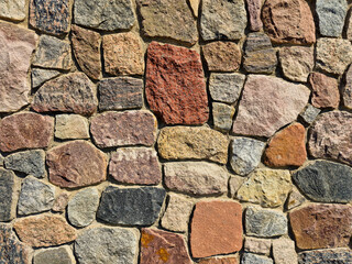 stone wall as background or texture. modern style design decorative uneven cracks real stone wall surface with cement