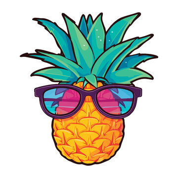 pineapple wearing sunglasses, Summer Pineapple