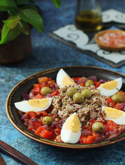 A traditional dish of Tunisian cuisine - Mechouia salad