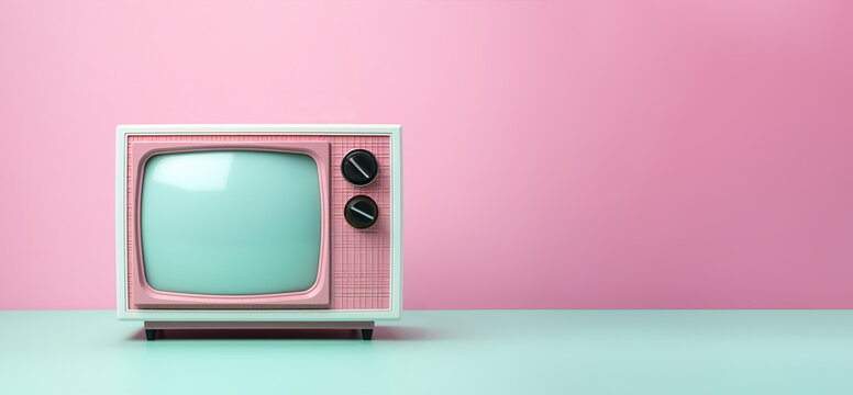Retro pink television header