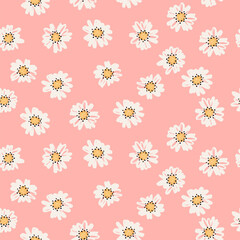 Hand drawn flowers, seamless patterns with floral for fabric, textiles, clothing, wrapping paper, cover, banner, interior decor, abstract backgrounds.