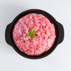 Fresh pork on a white table