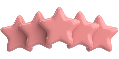 Review star. Star rating. 3D illustration.