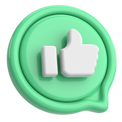 Like icon. Like button. 3D illustration.