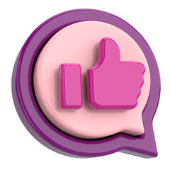 Like icon. Like button. 3D illustration.