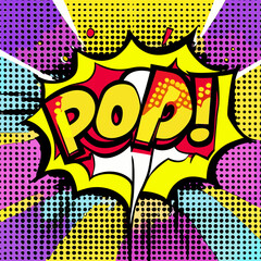 Vector graphic  wall art,  with "pop" text
