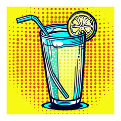 Vector graphic  wall art,  with lemonade