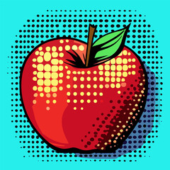 Vector graphic wall art,  with apple